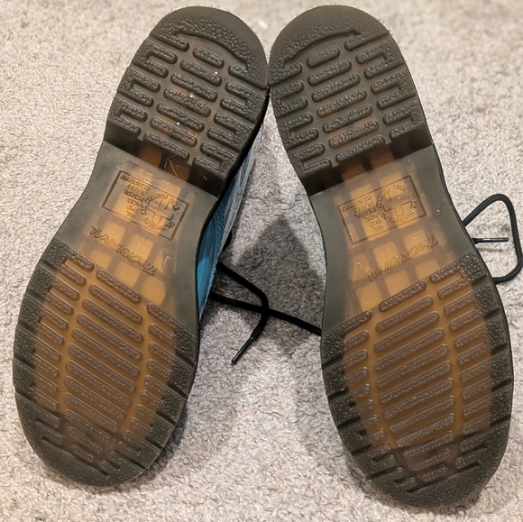 Dr. Martens 1460 Turquoise Patent Leather Boots - Picture 3 of 4